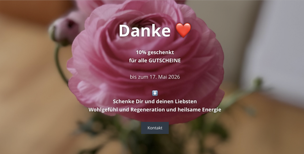 Muttertag Vatertag oder einfach für dich - Wohlfühlgutschein